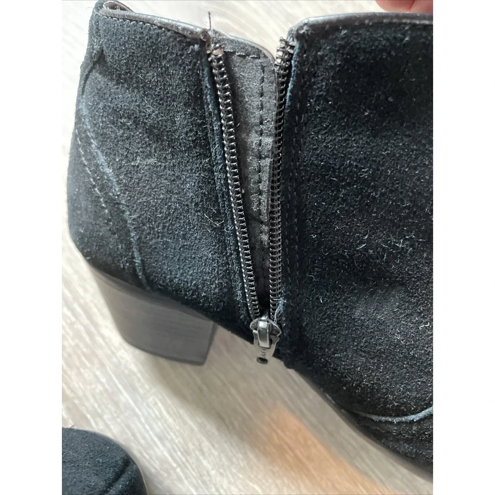 Earth Origins 2014F Riley  Women's US 9M Black  Suede Leather Bootie Heels Zip